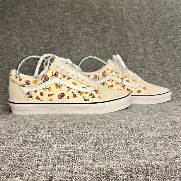 Vans Old Skool Poppy Floral Cream Womans 9.5 Skate Shoes Sneakers - Picture 2 of 10